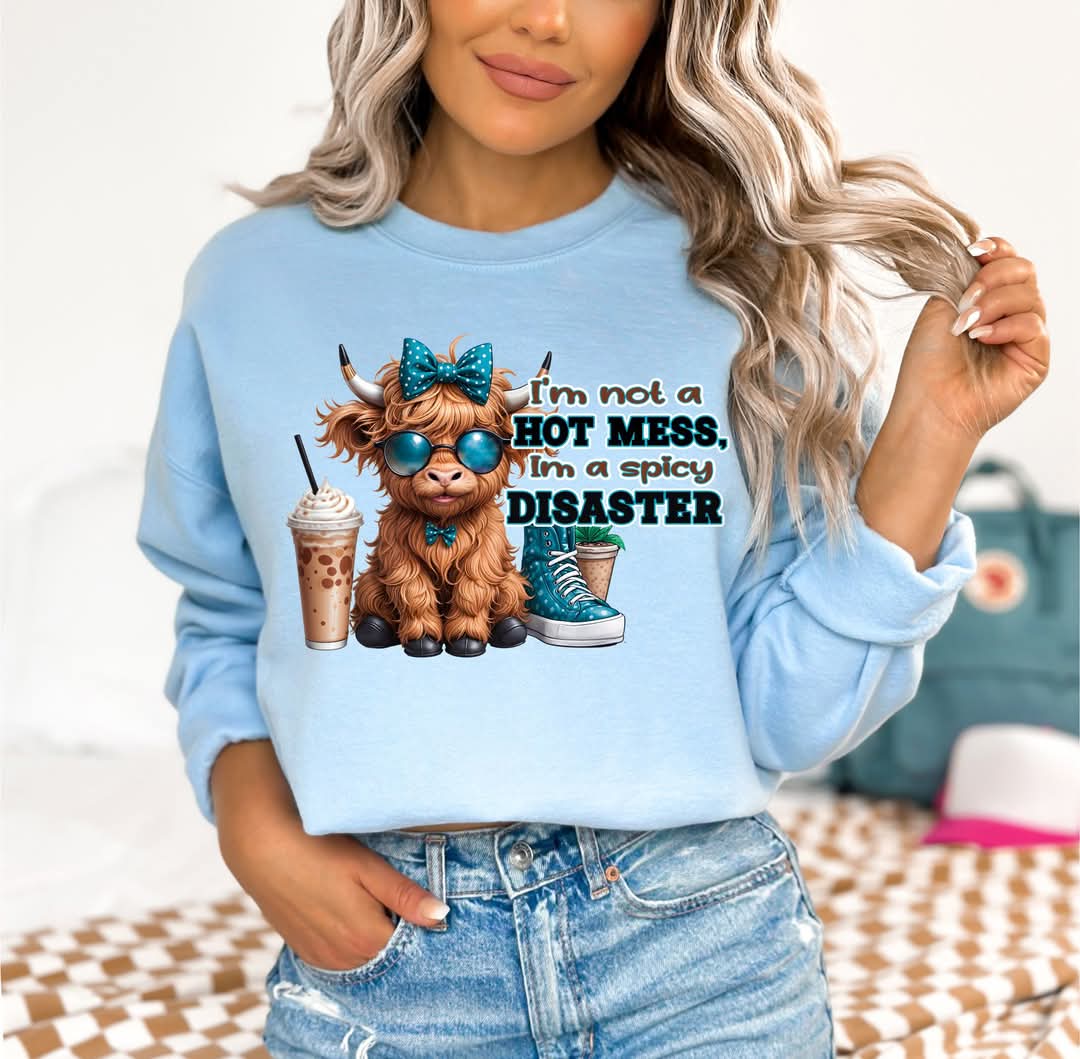 Teal Spicy Disaster Cow (Glitter)