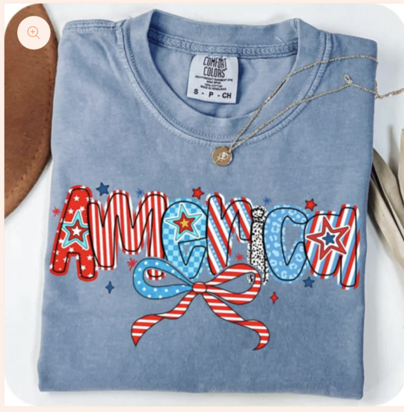 Retro America with Bow (Glitter)