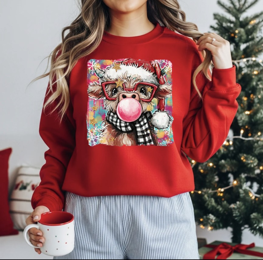 Christmas Cow W/ Bubble gum