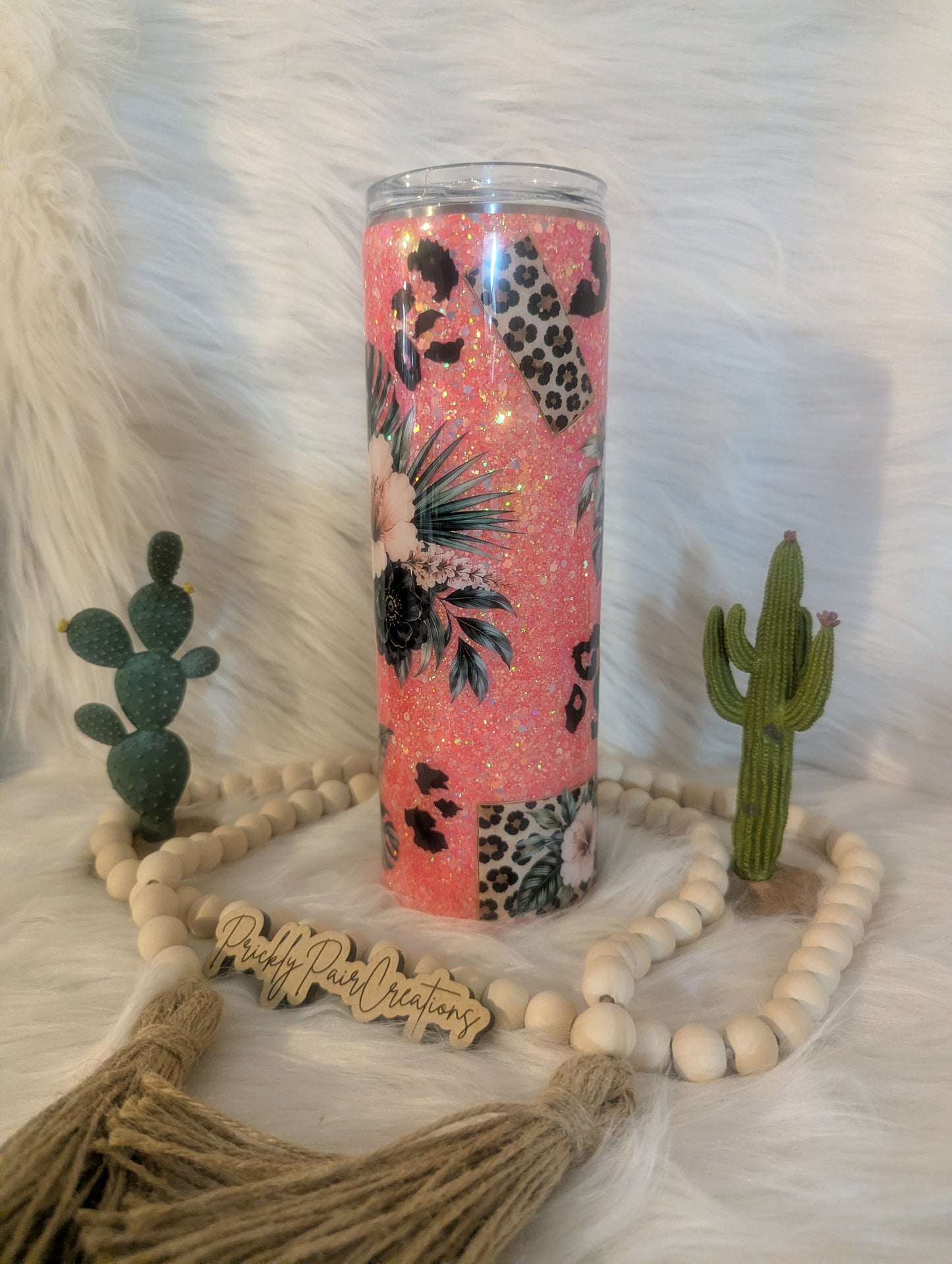 #14 30oz Skinny- Leopard Hibiscus