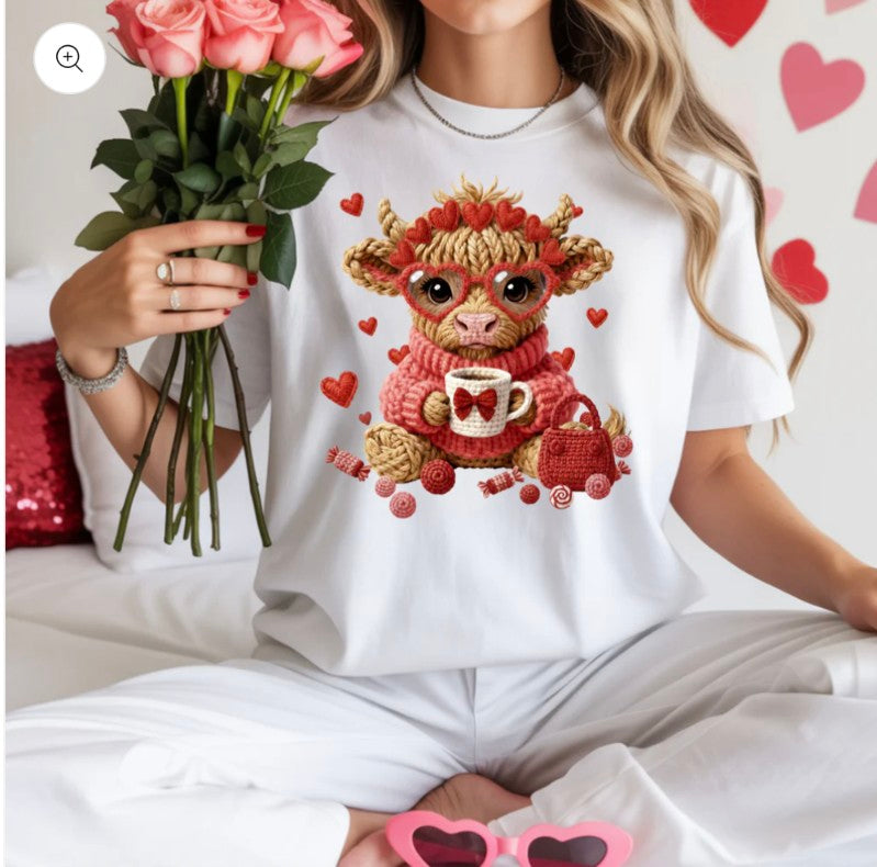 Valentine Faux Yarn Cow