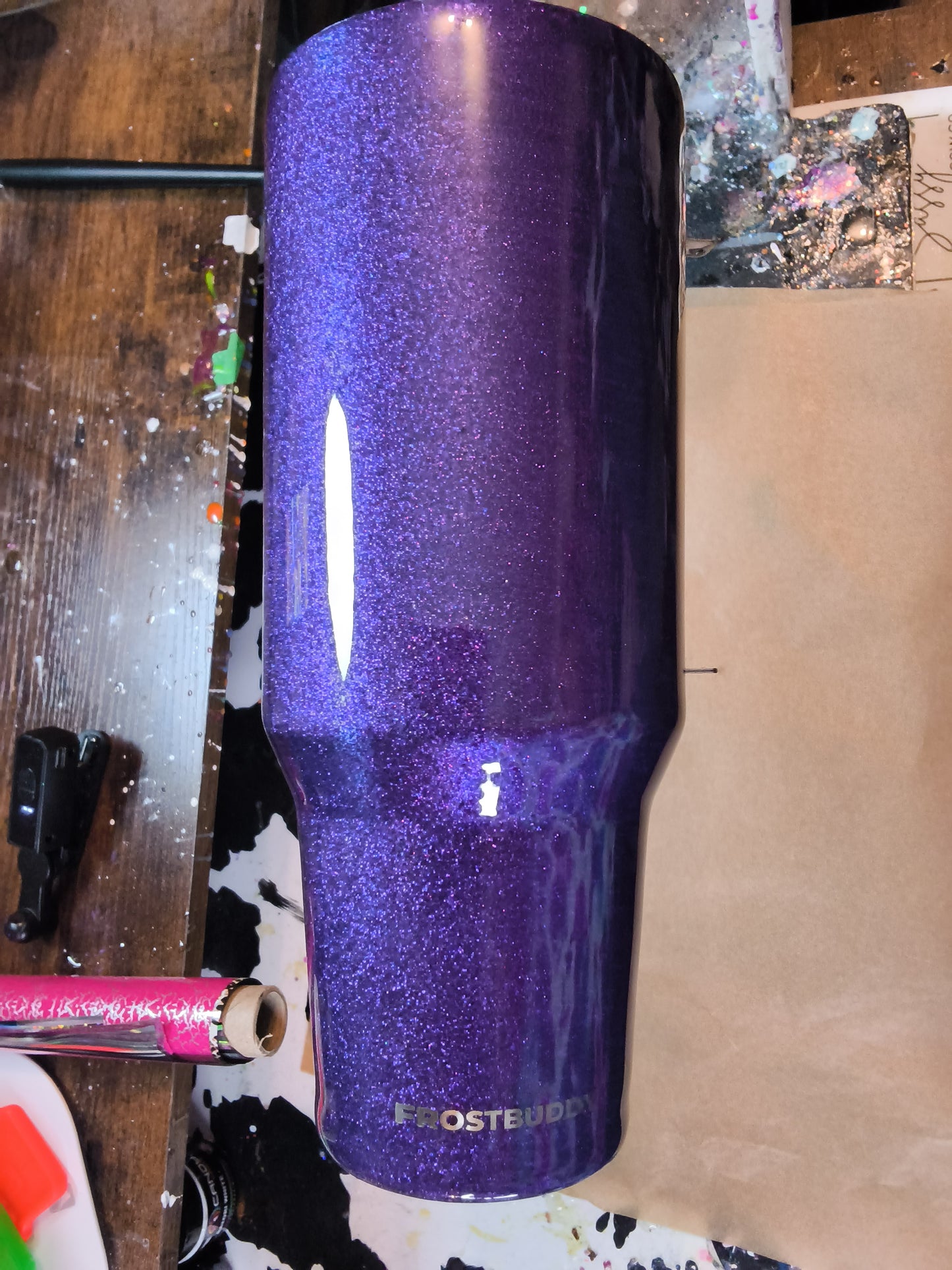 40oz Thicc Buddy (FrostBuddy)- Purple glitz