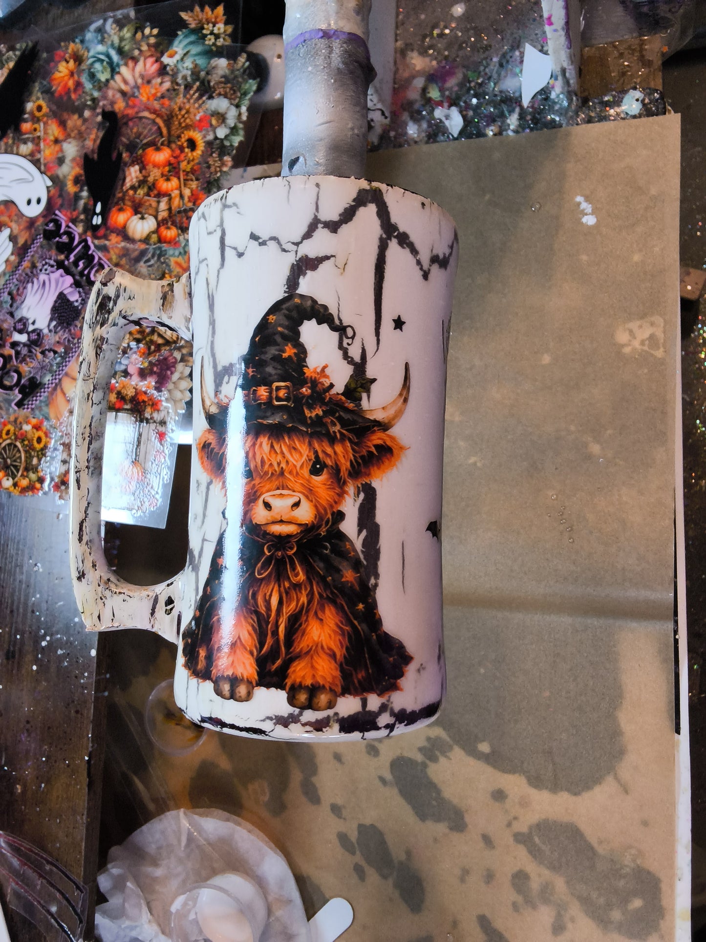 20oz Beer/Coffee Mug- Spooky Schemes Crackle