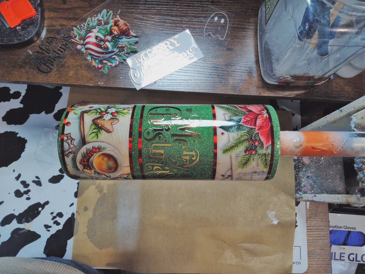 25oz Duo Skinny Mwry Christmas Poinsettia