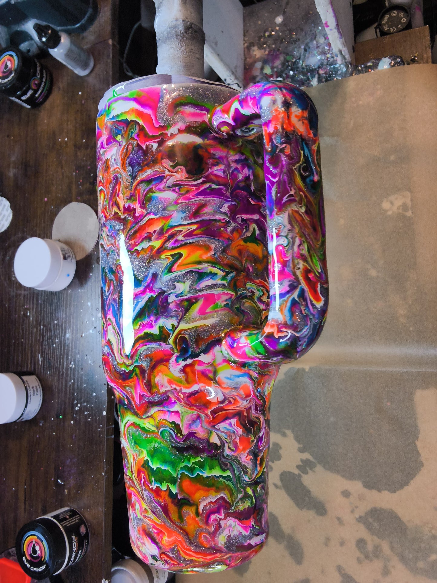 40oz big swig - Neon Ripple