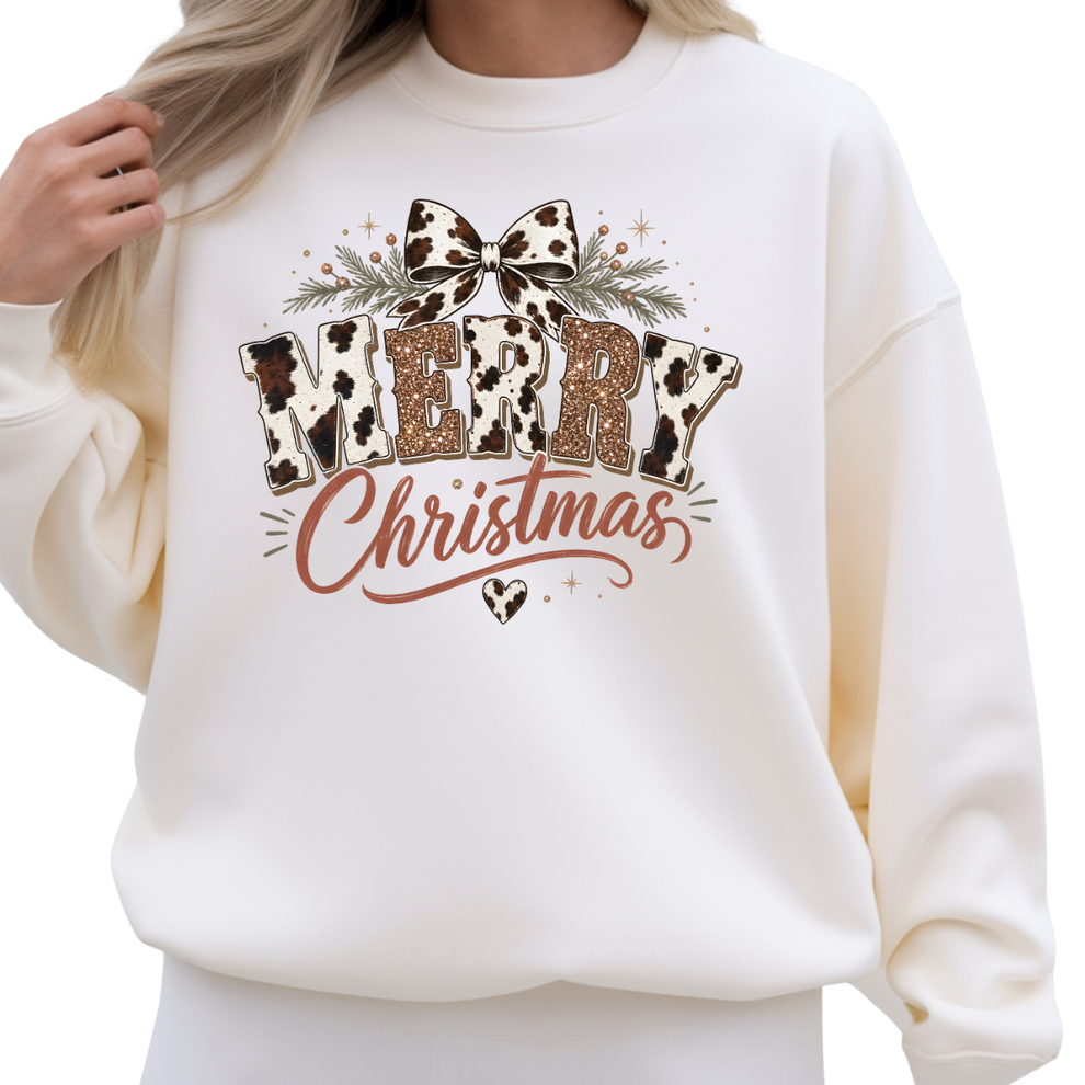 Cow Print Merry Christmas