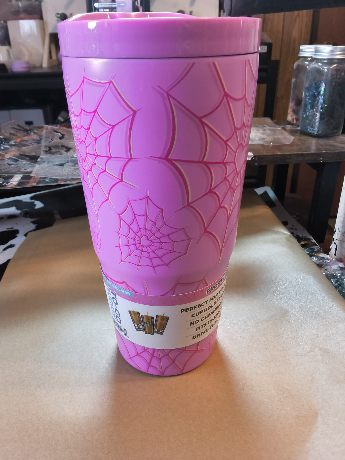 32oz Pink Widow To Go Buddy (FrostBuddy)- Glows