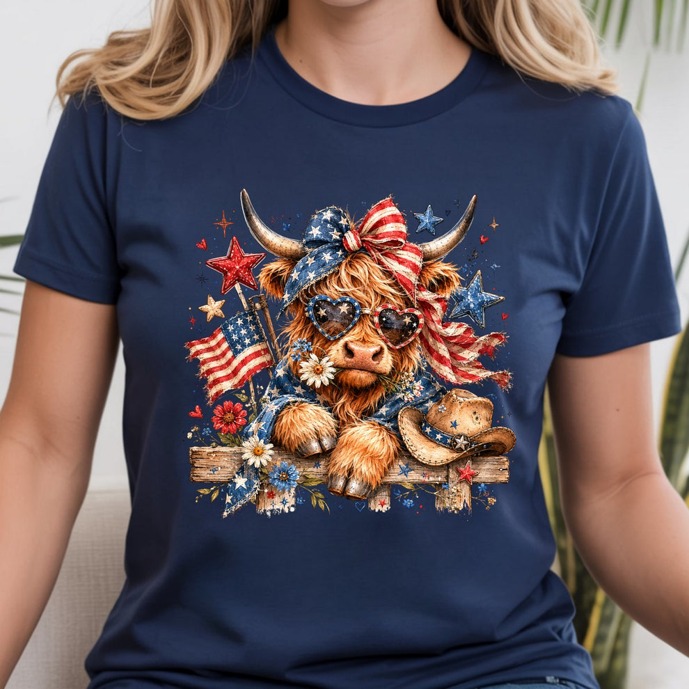 Patriotic Highland Cow