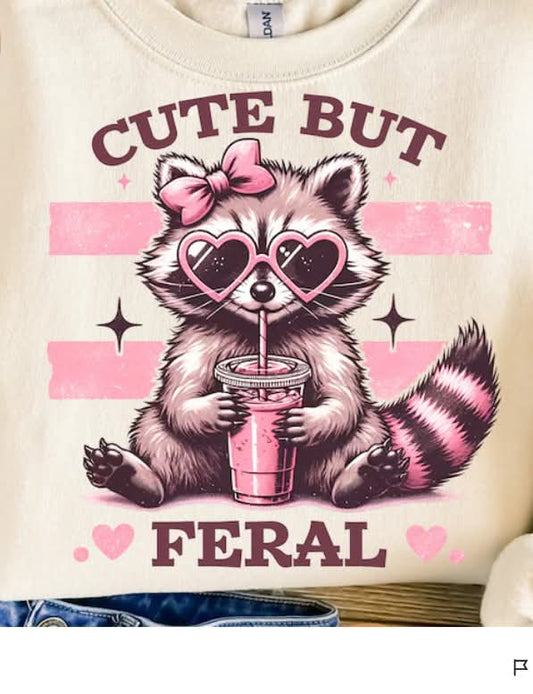 Cute But Feral Racoon (Glitter)