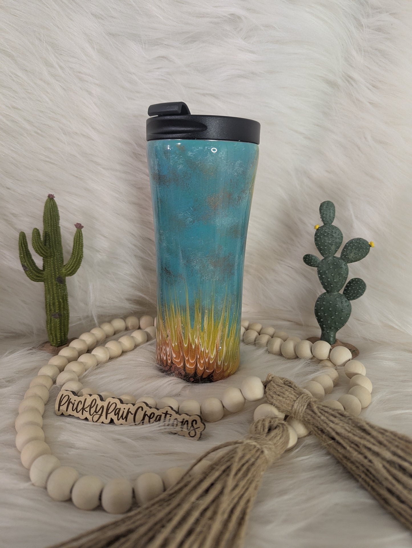 #11 16oz Travel Mug- Patina Sunflower