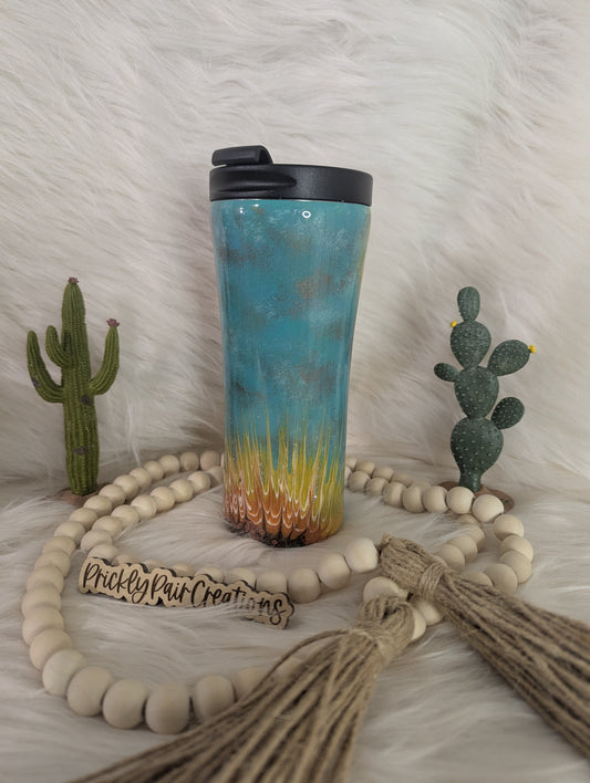 #11 16oz Travel Mug- Patina Sunflower