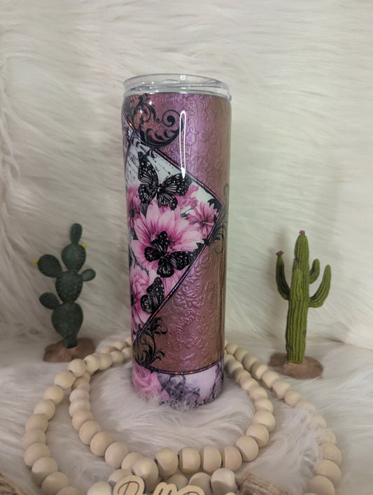30oz Skinny Pink Mixed Media