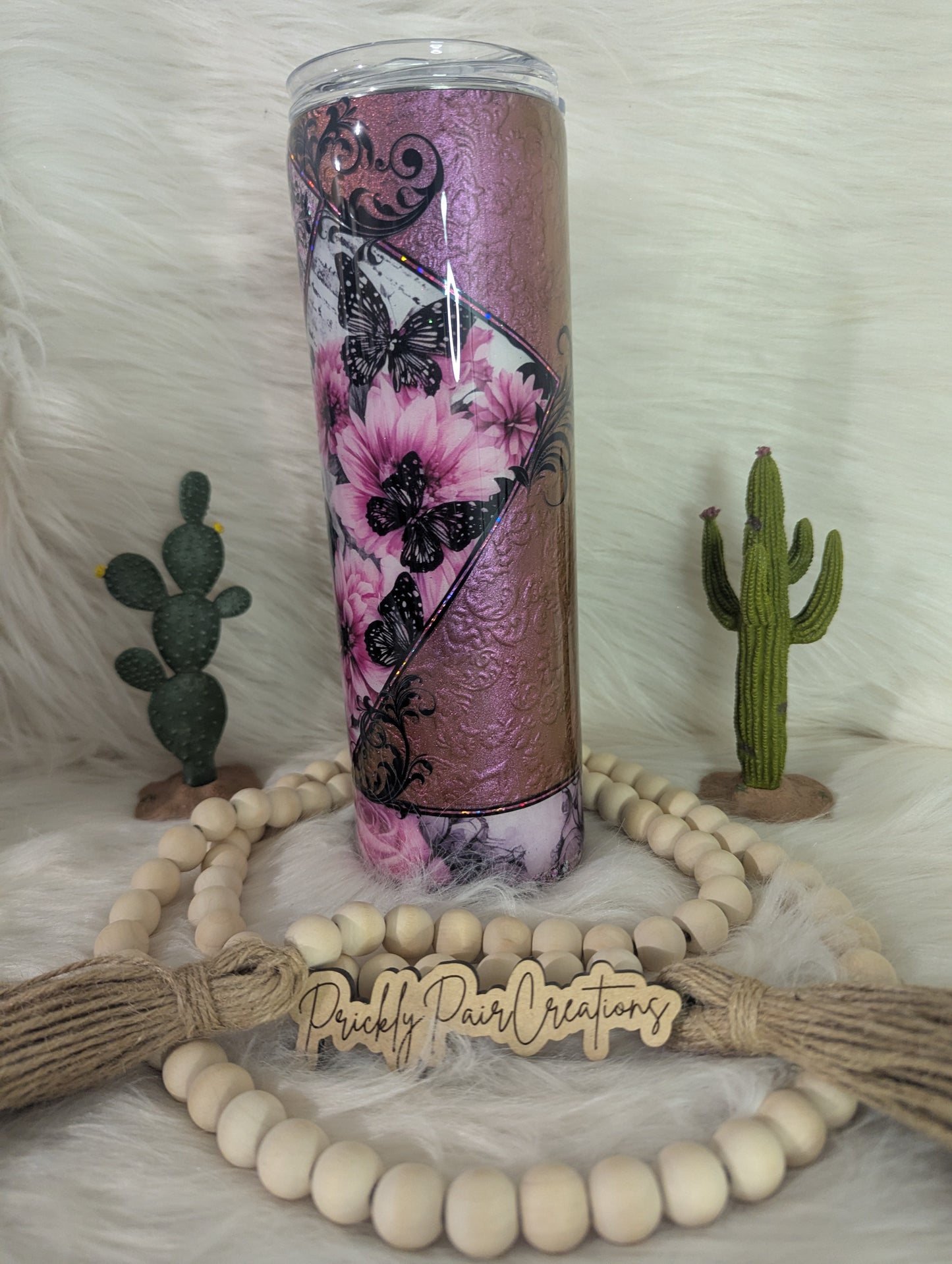 30oz Skinny Pink Mixed Media