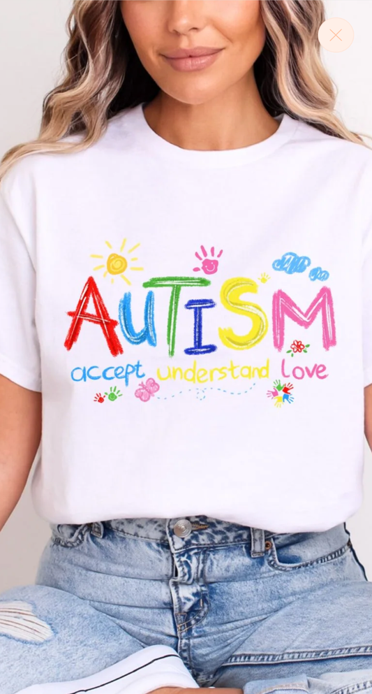 Autism Accept, Understand, Love (Glitter)