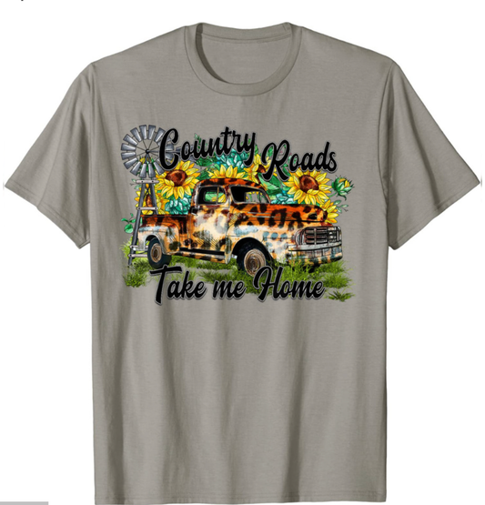 Country Road Take Me Home Leopard Truck