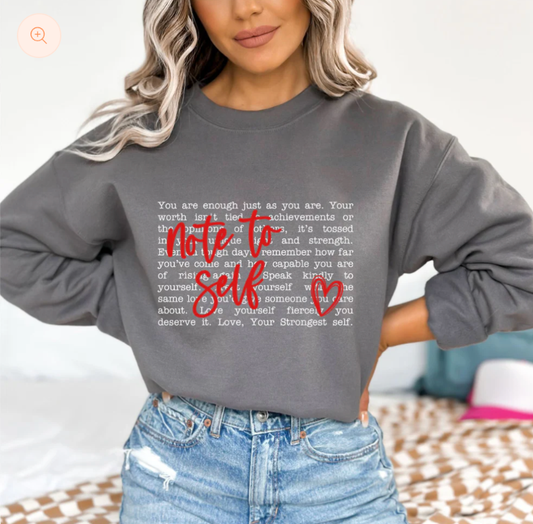 Note To Self Red Glitter