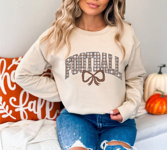 Checkered Football w/ Bow