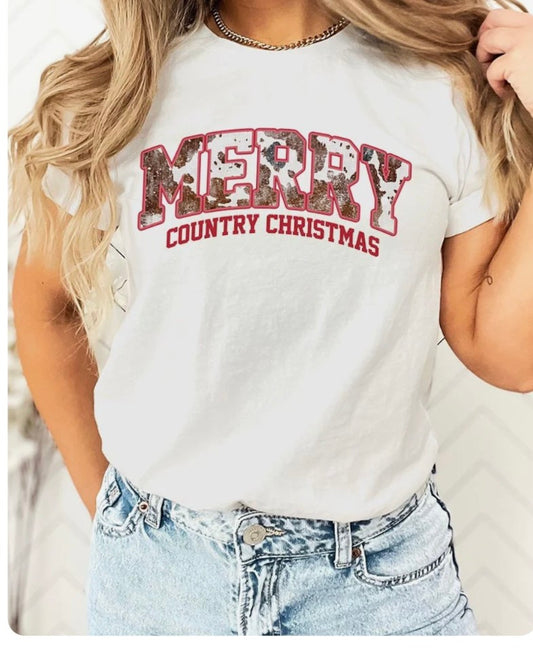 Merry Christmas Cowprint