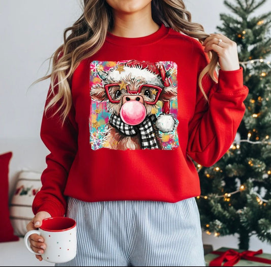 Christmas Cow W/ Bubble gum