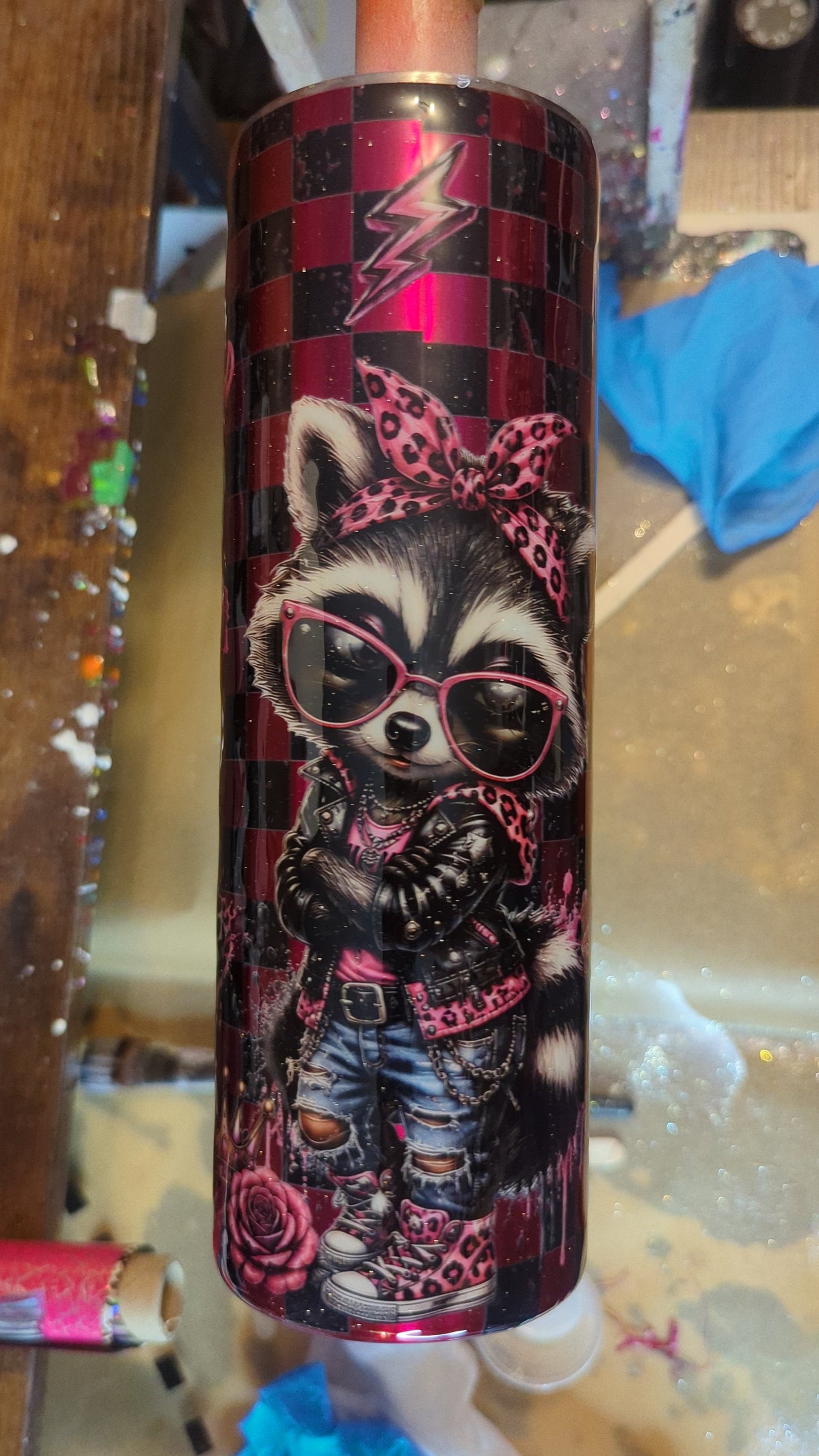 30oz Skinny- Stay Wild Racoon