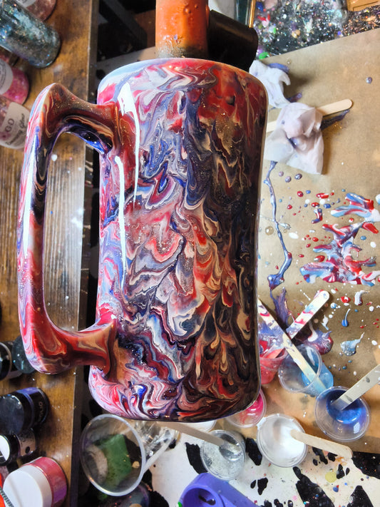 20oz Beer/Coffee Mug- 'Murica Ripple
