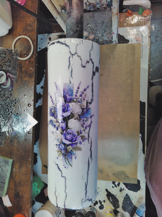 30oz Skinny-Crackle Cross