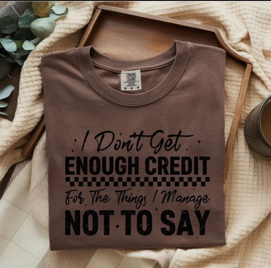 I Don't Get Enough Credit- White or Black