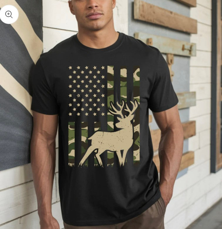 Deer In The Camo Flag