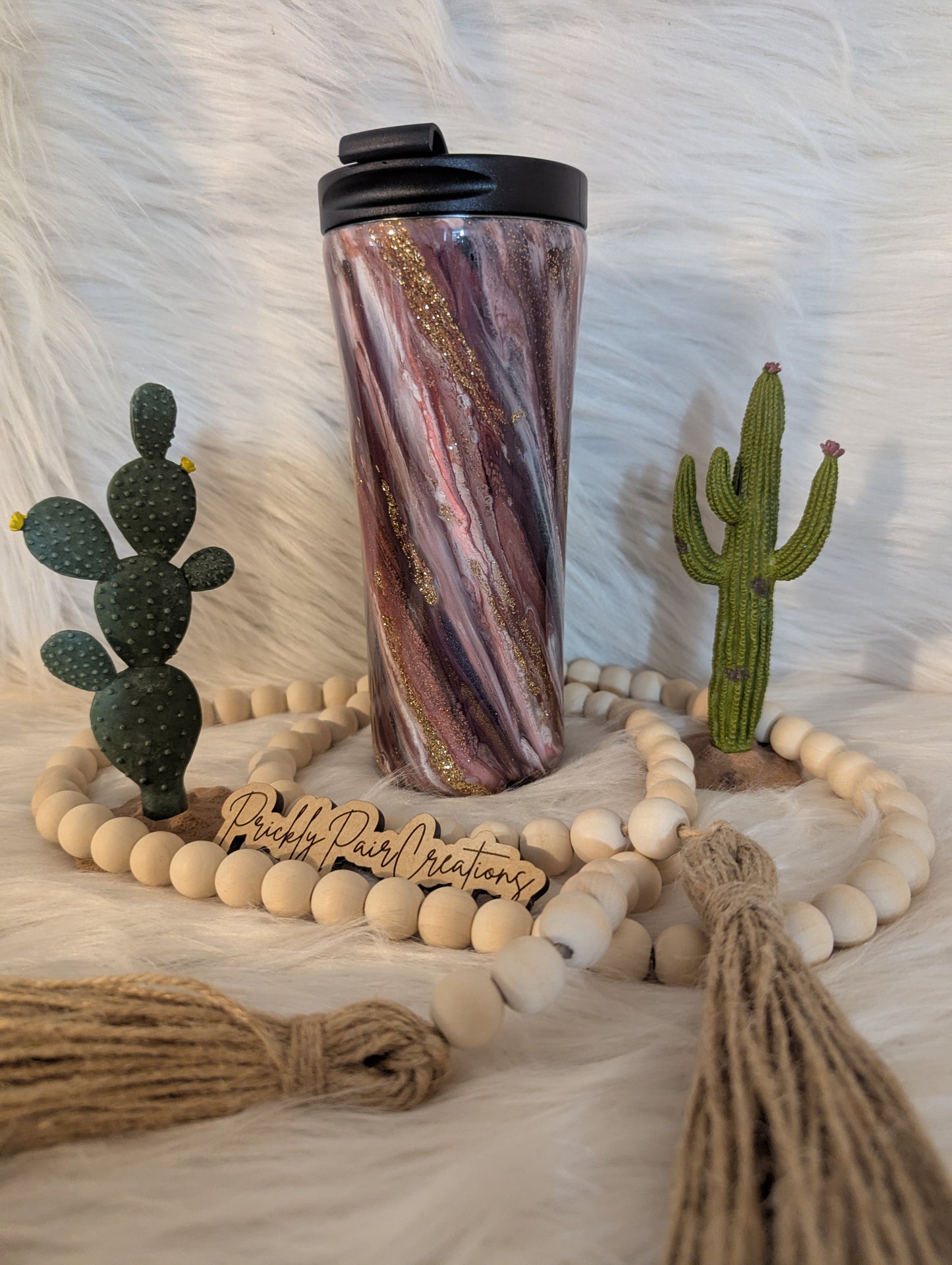 #57 16oz Travel Mug- Burgundy Swipe