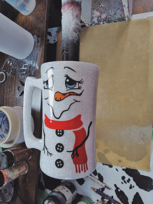20oz Beer/Coffee Mug- Snowman