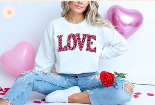 Faux Rhinestone Love