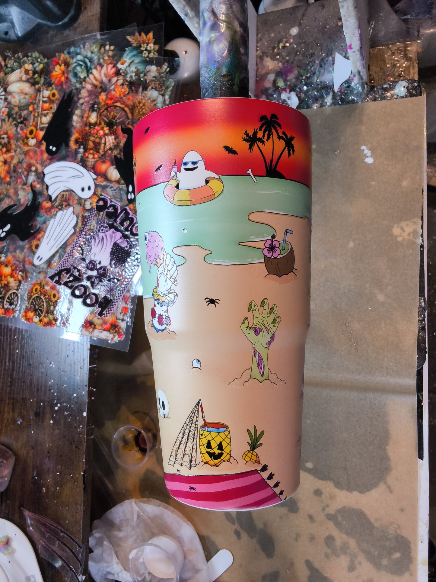 32oz Ghost Stories To Go Buddy (FrostBuddy) Sun Scream Glow In The Dark