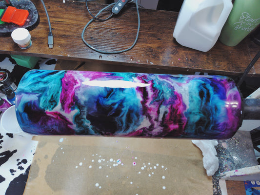 30oz Duo Skinny-Multi color ink swirl