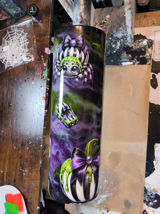 30oz Duo Puple / Lime ink swirl