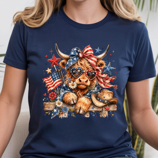 Patriotic Highland Cow