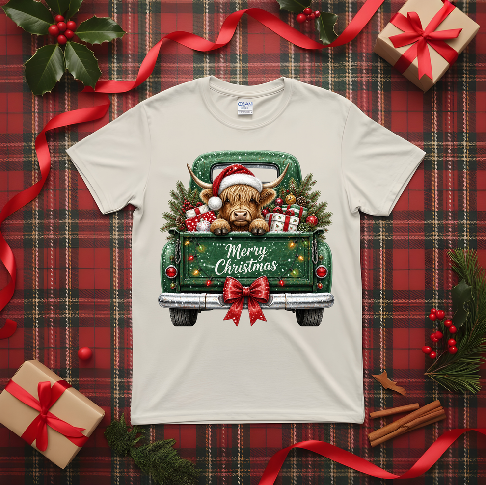 Merry Christmas Truck w/ Cow