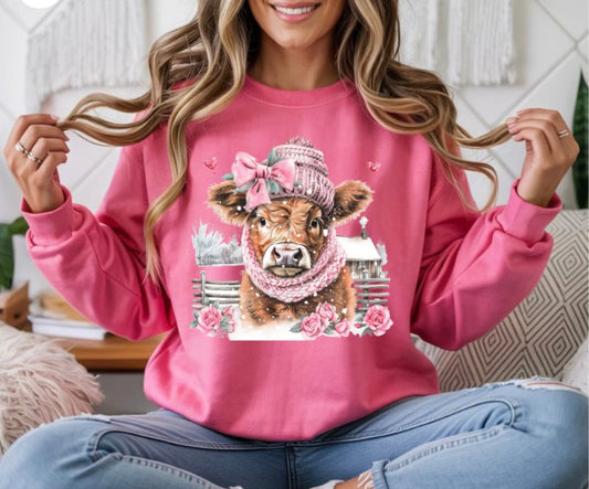 Pink Winter Cow